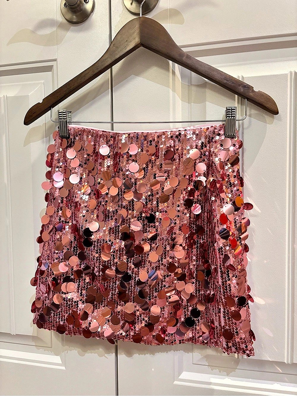 SHEIN Sequin Mini Skirt in Pink Size XS (2) Like New